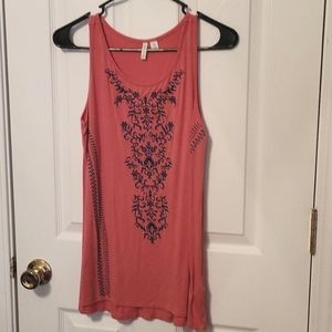 Cato tunic tank coral/blue XS